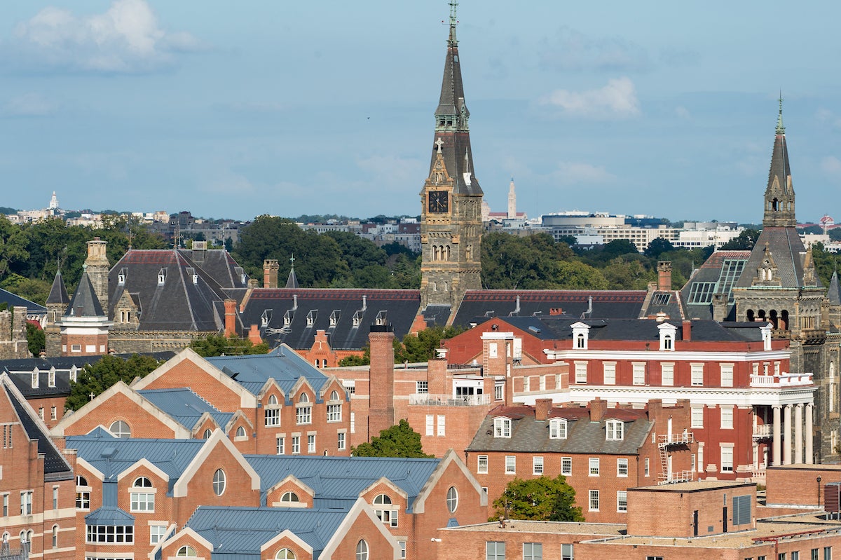 View of Healy Hall and other campus buildings